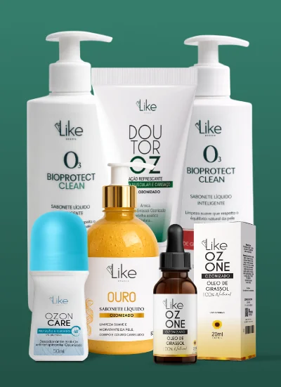 Imagem com vários produtos de cuidados pessoal e cosméticos